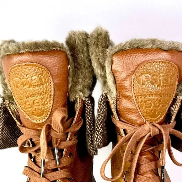 Pajar Leather Insulated Waterproof Faux Fur Snow Boots Women’s Size 7–7.5 - Picture 4 of 16